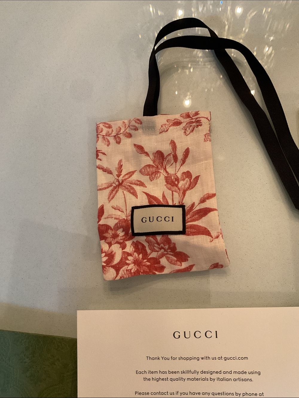 Gucci Pink Floral Drawstring Pouch and bundle shown - Picture 2 of 4